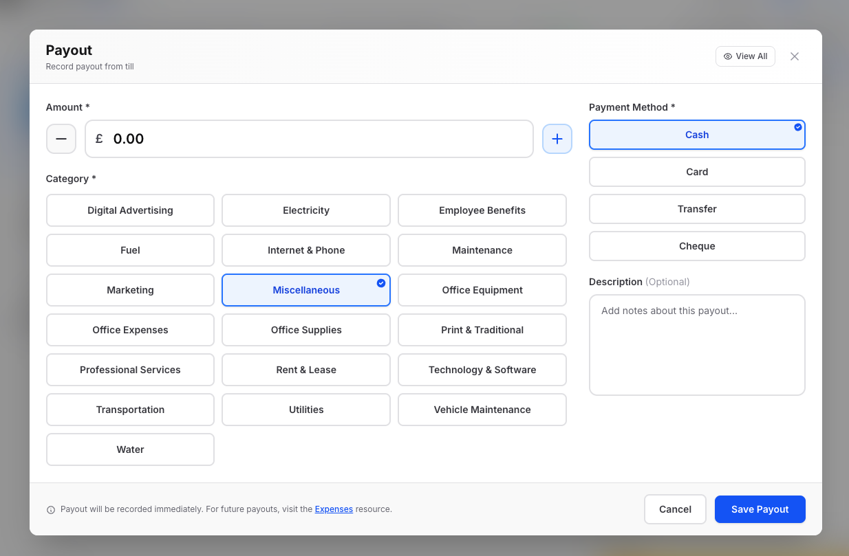 Expenses tracking dashboard